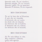 Parte di una poesia francese sul Crocefisso.